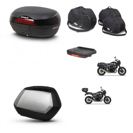 SHAD Maletas SH35 PREMIUM + soporte montaje baul SH46 accesorios 45 L KIT-463416