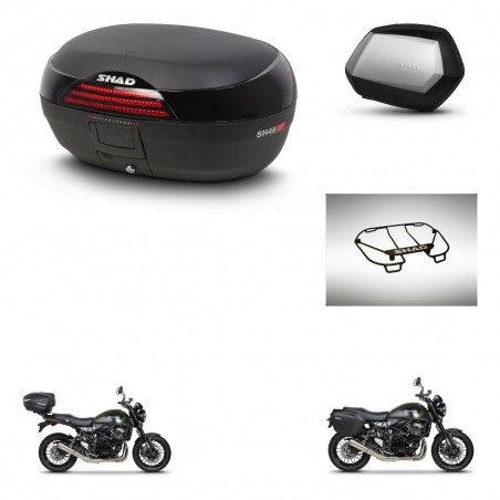 SHAD Maletas SH35 PREMIUM + soporte montaje baul SH46 accesorios 45 L KIT-463445