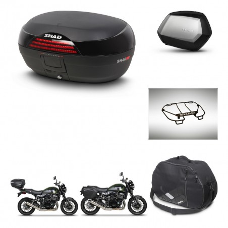 SHAD Maletas SH35 PREMIUM + soporte montaje baul SH46 accesorios 45 L KIT-463457