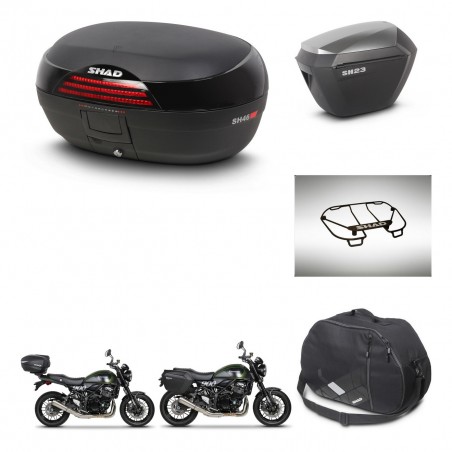 SHAD Maletas sh23 alu + soporte montaje baul SH46 accesorios 45 L KIT-463459