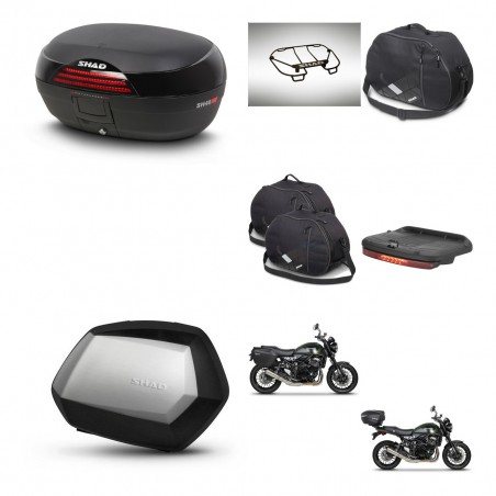 SHAD Maletas SH35 PREMIUM + soporte montaje baul SH46 accesorios 45 L KIT-463464