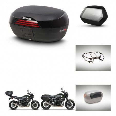 SHAD Maletas SH35 PREMIUM + soporte montaje baul SH46 accesorios 45 L KIT-463469