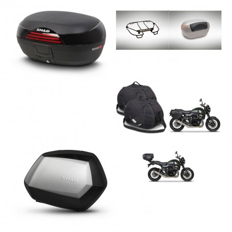 SHAD Maletas SH35 PREMIUM + soporte montaje baul SH46 accesorios 45 L KIT-463470