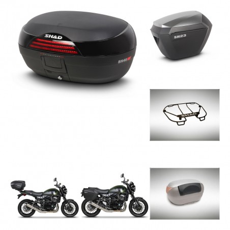 SHAD Maletas sh23 alu + soporte montaje baul SH46 accesorios 45 L KIT-463471