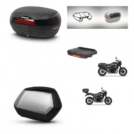 SHAD Maletas SH35 PREMIUM + soporte montaje baul SH46 accesorios 45 L KIT-463475