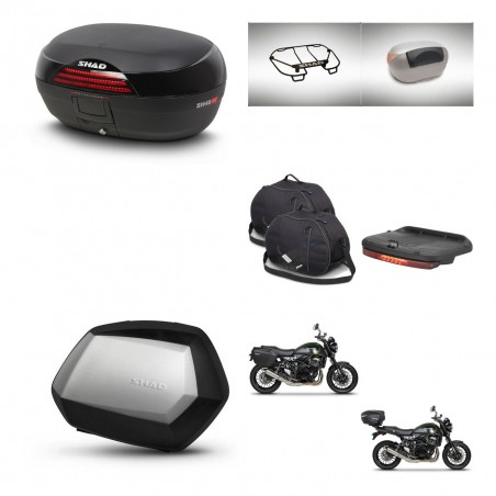 SHAD Maletas SH35 PREMIUM + soporte montaje baul SH46 accesorios 45 L KIT-463476