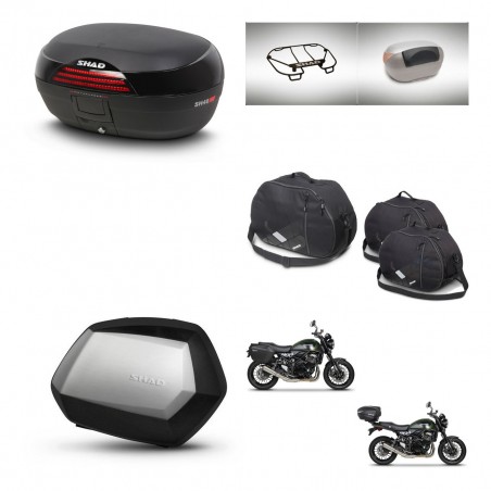 SHAD Maletas SH35 PREMIUM + soporte montaje baul SH46 accesorios 45 L KIT-463482