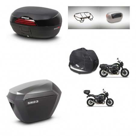 SHAD Maletas sh23 alu + soporte montaje baul SH46 accesorios 45 L KIT-463483