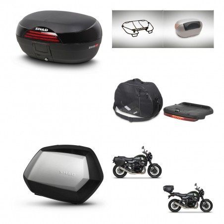 SHAD Maletas SH35 PREMIUM + soporte montaje baul SH46 accesorios 45 L KIT-463487