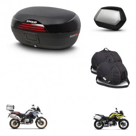 SHAD Maletas SH35 PREMIUM + soporte montaje baul SH46 accesorios 45 L KIT-463494