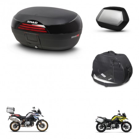 SHAD Maletas SH35 PREMIUM + soporte montaje baul SH46 accesorios 45 L KIT-463505