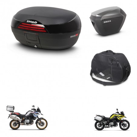 SHAD Maletas sh23 alu + soporte montaje baul SH46 accesorios 45 L KIT-463507