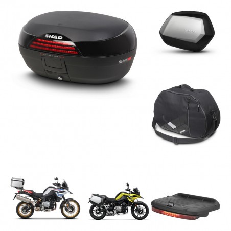 SHAD Maletas SH35 PREMIUM + soporte montaje baul SH46 accesorios 45 L KIT-463511
