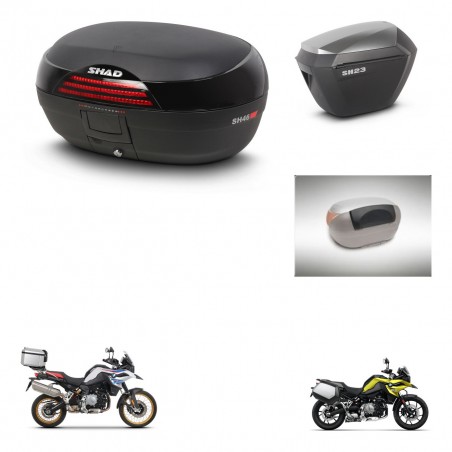 SHAD Maletas sh23 alu + soporte montaje baul SH46 accesorios 45 L KIT-463519