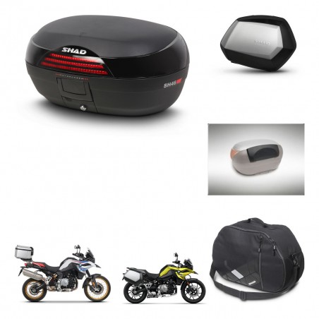 SHAD Maletas SH35 PREMIUM + soporte montaje baul SH46 accesorios 45 L KIT-463529