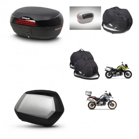SHAD Maletas SH35 PREMIUM + soporte montaje baul SH46 accesorios 45 L KIT-463530