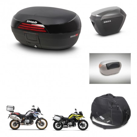 SHAD Maletas sh23 alu + soporte montaje baul SH46 accesorios 45 L KIT-463531