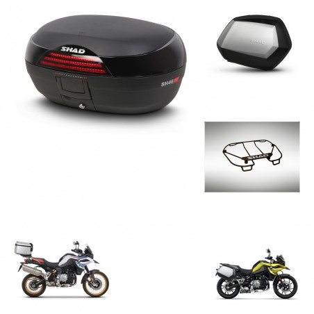 SHAD Maletas SH35 PREMIUM + soporte montaje baul SH46 accesorios 45 L KIT-463541