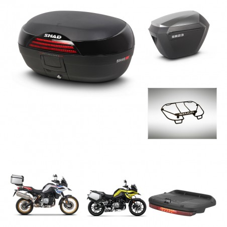 SHAD Maletas sh23 alu + soporte montaje baul SH46 accesorios 45 L KIT-463549