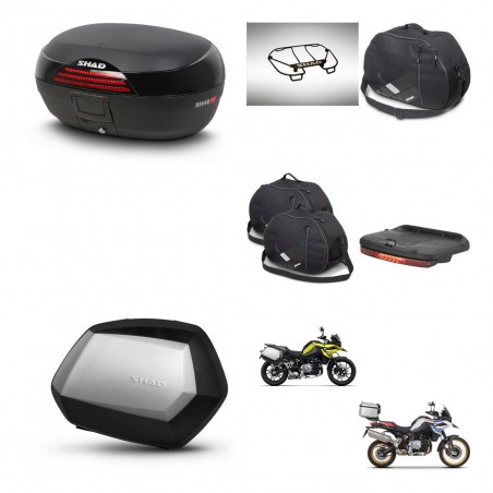 SHAD Maletas SH35 PREMIUM + soporte montaje baul SH46 accesorios 45 L KIT-463560