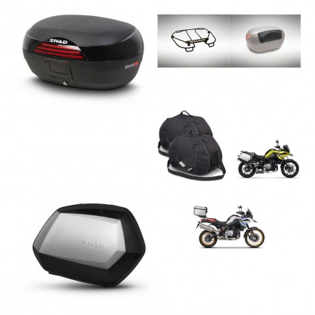 SHAD Maletas SH35 PREMIUM + soporte montaje baul SH46 accesorios 45 L KIT-463566