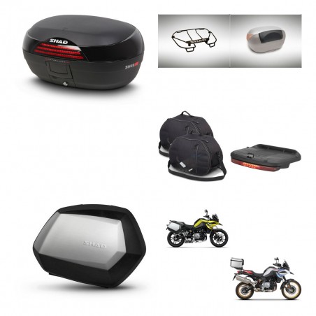 SHAD Maletas SH35 PREMIUM + soporte montaje baul SH46 accesorios 45 L KIT-463572
