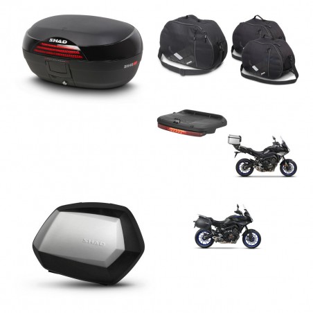 SHAD Maletas SH35 PREMIUM + soporte montaje baul SH46 accesorios 45 L KIT-463608