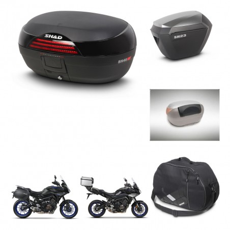 SHAD Maletas sh23 alu + soporte montaje baul SH46 accesorios 45 L KIT-463627