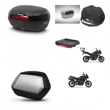 SHAD Maletas SH35 PREMIUM + soporte montaje baul SH46 accesorios 45 L KIT-463631
