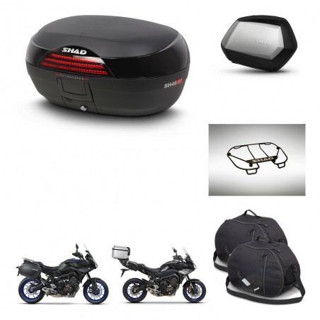 SHAD Maletas SH35 PREMIUM + soporte montaje baul SH46 accesorios 45 L KIT-463638