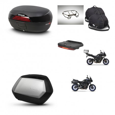 SHAD Maletas SH35 PREMIUM + soporte montaje baul SH46 accesorios 45 L KIT-463644