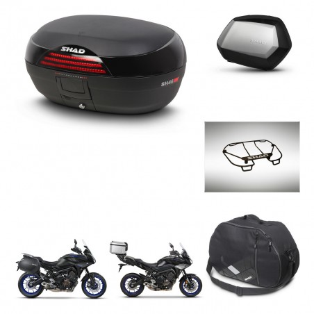 SHAD Maletas SH35 PREMIUM + soporte montaje baul SH46 accesorios 45 L KIT-463649