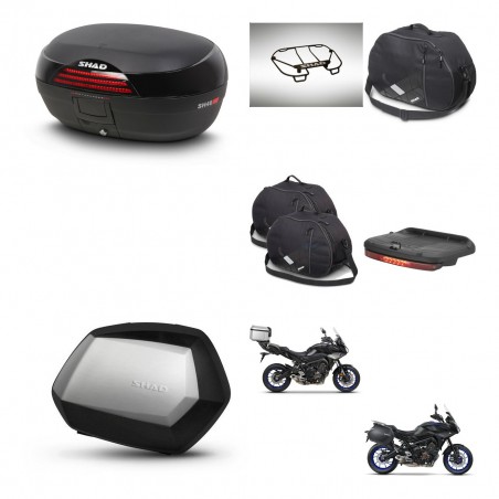 SHAD Maletas SH35 PREMIUM + soporte montaje baul SH46 accesorios 45 L KIT-463656