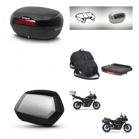 SHAD Maletas SH35 PREMIUM + soporte montaje baul SH46 accesorios 45 L KIT-463668