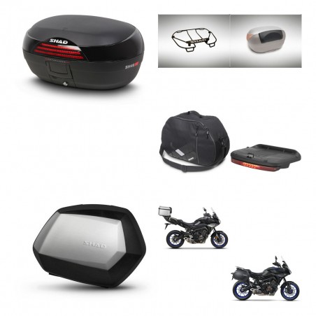 SHAD Maletas SH35 PREMIUM + soporte montaje baul SH46 accesorios 45 L KIT-463679
