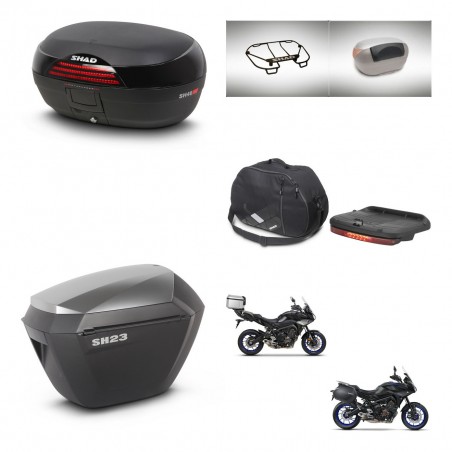 SHAD Maletas sh23 alu + soporte montaje baul SH46 accesorios 45 L KIT-463681