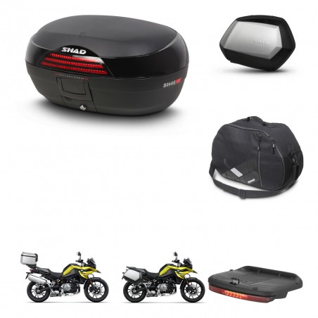 SHAD Maletas SH35 PREMIUM + soporte montaje baul SH46 accesorios 45 L KIT-463703