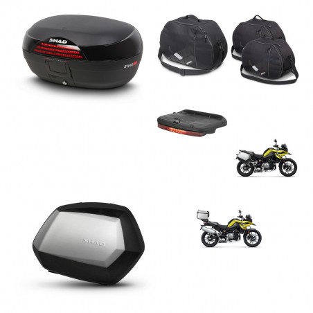 SHAD Maletas SH35 PREMIUM + soporte montaje baul SH46 accesorios 45 L KIT-463704
