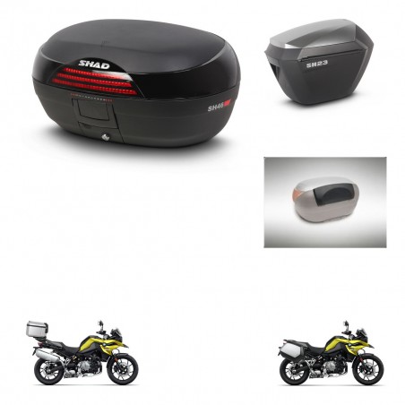 SHAD Maletas sh23 alu + soporte montaje baul SH46 accesorios 45 L KIT-463711