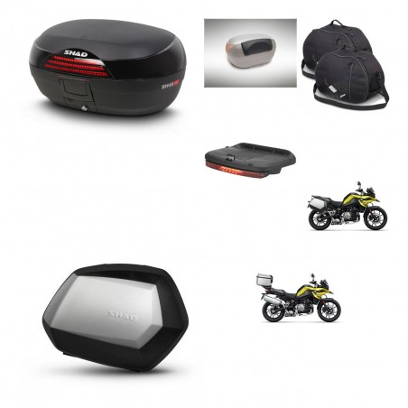 SHAD Maletas SH35 PREMIUM + soporte montaje baul SH46 accesorios 45 L KIT-463716