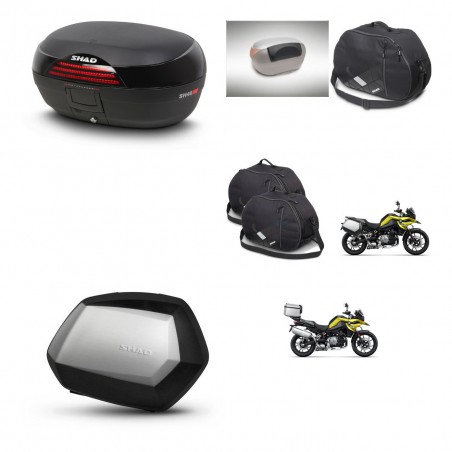 SHAD Maletas SH35 PREMIUM + soporte montaje baul SH46 accesorios 45 L KIT-463722
