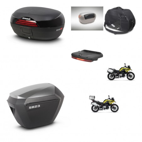 SHAD Maletas sh23 alu + soporte montaje baul SH46 accesorios 45 L KIT-463729