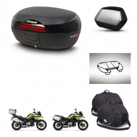 SHAD Maletas SH35 PREMIUM + soporte montaje baul SH46 accesorios 45 L KIT-463734