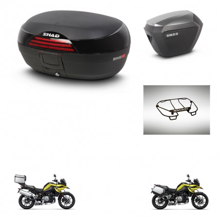 SHAD Maletas sh23 alu + soporte montaje baul SH46 accesorios 45 L KIT-463735