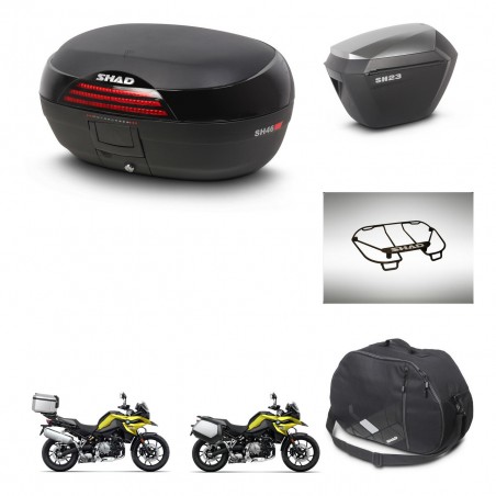 SHAD Maletas sh23 alu + soporte montaje baul SH46 accesorios 45 L KIT-463747