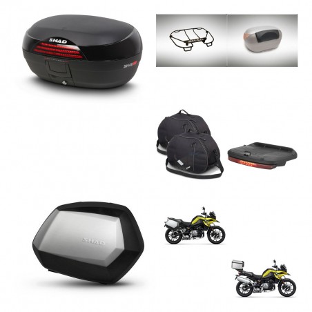 SHAD Maletas SH35 PREMIUM + soporte montaje baul SH46 accesorios 45 L KIT-463764