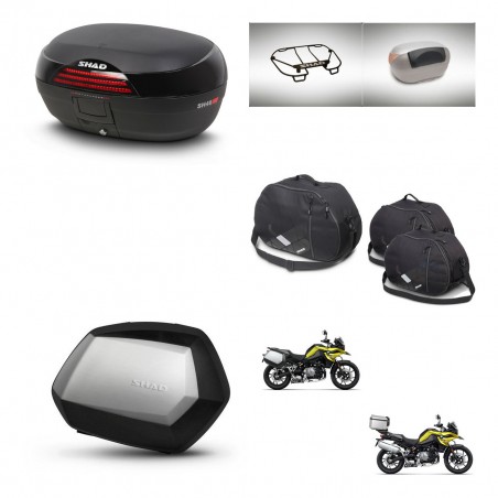 SHAD Maletas SH35 PREMIUM + soporte montaje baul SH46 accesorios 45 L KIT-463770