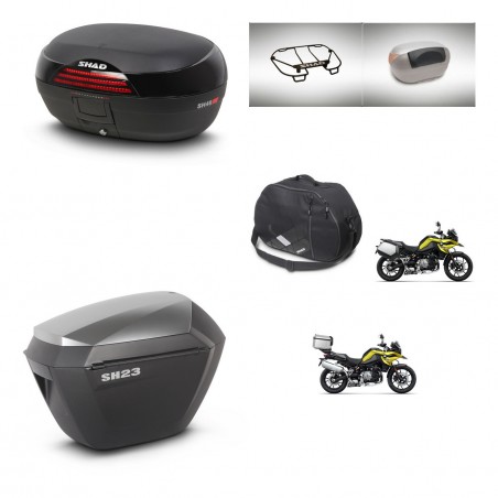 SHAD Maletas sh23 alu + soporte montaje baul SH46 accesorios 45 L KIT-463771