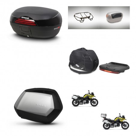 SHAD Maletas SH35 PREMIUM + soporte montaje baul SH46 accesorios 45 L KIT-463775