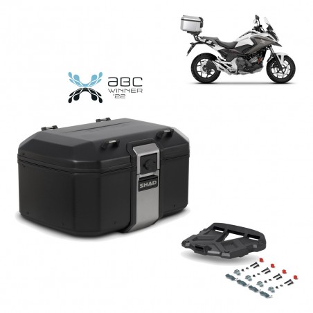 SHAD Baul trasero + parrilla soporte montaje TR55 TERRA BLACK EDITION KIT-455101